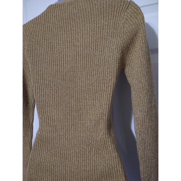 G2000 Womens Wool Blend Golden Tan V-Neck Knit Sweater Size 7 - Picture 6 of 9